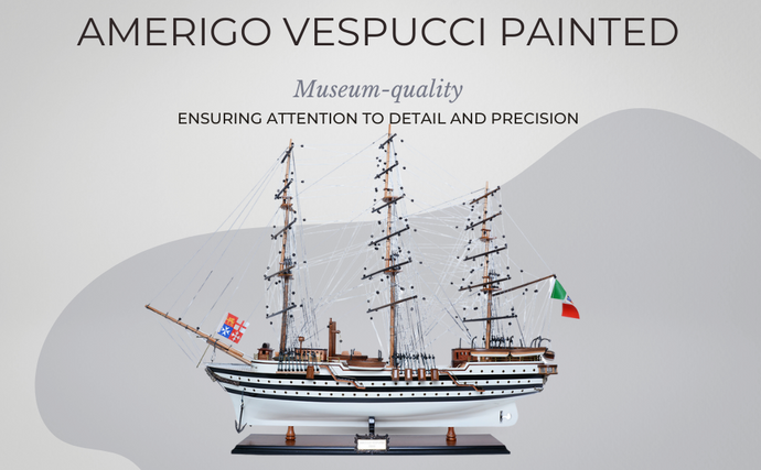 Brings Amerigo Vespucci Painted Model Ship to life in your journey of discovery and exploration.