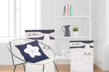 Load image into Gallery viewer, Anne Home Set of 5 Rectangular Willow Baskets for Children Storage - White & Blue Woven Willow Basket for All Types of Storage