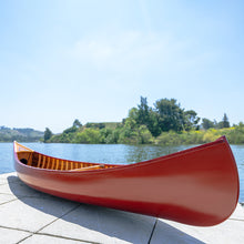 Load image into Gallery viewer, RED DISPLAY CANOE WITH RIBS AND CURVED BOW 10ft| Wooden Canoe
