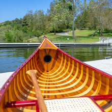 Load image into Gallery viewer, RED DISPLAY CANOE WITH RIBS AND CURVED BOW 10ft| Wooden Canoe