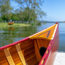 Load image into Gallery viewer, RED DISPLAY CANOE WITH RIBS AND CURVED BOW 10ft| Wooden Canoe