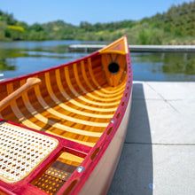 Load image into Gallery viewer, RED DISPLAY CANOE WITH RIBS AND CURVED BOW 10ft| Wooden Canoe
