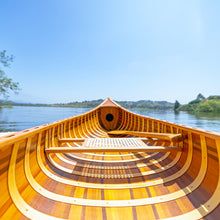 Load image into Gallery viewer, DISPLAY CANOE WITH RIBS CURVED BOW 5ft| Wood Canoe