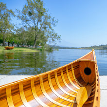 Load image into Gallery viewer, DISPLAY CANOE WITH RIBS CURVED BOW 5ft| Wood Canoe