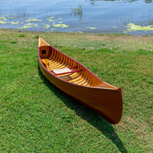 Load image into Gallery viewer, RED DISPLAY CANOE WITH RIBS AND CURVED BOW 10ft| Wooden Canoe