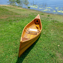 Load image into Gallery viewer, DISPLAY CANOE WITH RIBS CURVED BOW 5ft| Wood Canoe