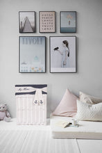 Load image into Gallery viewer, Anne Home Set of 5 Rectangular Willow Baskets for Children Storage - White & Blue Woven Willow Basket for All Types of Storage