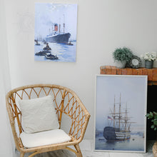 Load image into Gallery viewer, The Cunard Liner Carpathia Outward Bound from Liverpool in the Moonlight - Canvas Print