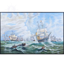 Load image into Gallery viewer, The Channel fleet in heavy weather - Canvas Painting