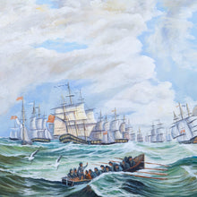 Load image into Gallery viewer, The Channel fleet in heavy weather - Canvas Painting