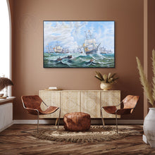Load image into Gallery viewer, The Channel fleet in heavy weather - Canvas Painting