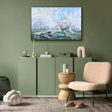 Load image into Gallery viewer, The Channel fleet in heavy weather - Canvas Painting