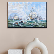 Load image into Gallery viewer, The Channel fleet in heavy weather - Canvas Painting
