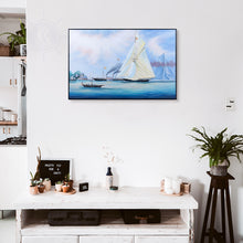 Load image into Gallery viewer, Britannia and Vigilant off the Royal Yacht Squadron's Headquarters - Canvas Painting