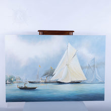 Load image into Gallery viewer, Britannia and Vigilant off the Royal Yacht Squadron's Headquarters - Canvas Print