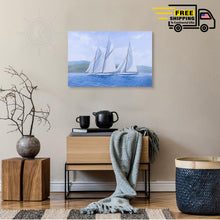 Load image into Gallery viewer, Sailing Yachts Mariquita and Tuiga off the Coast of Cannes - Canvas Print