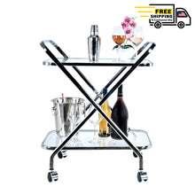 Load image into Gallery viewer, Anne Home - X-Shape Bar Cart | Home bar Bar Cart | Vintage style Beverage cart