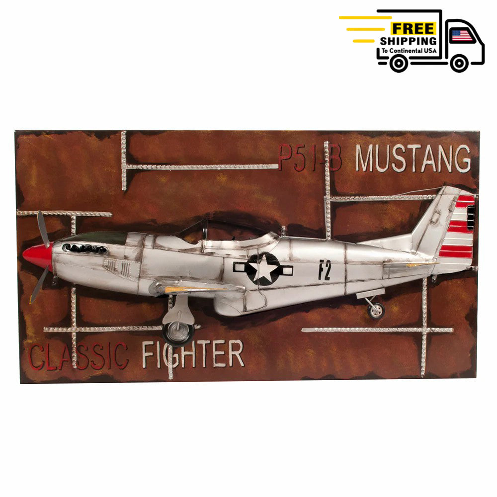 1943 MUSTANG P-51 FIGHTER 3D MODEL PAINTING FRAME | scale model aircraft | Miniatures |Vintage arts and crafts for decoration
