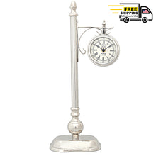 Load image into Gallery viewer, BRASS/ ALUM. LAMP POST CLOCK ONE SIDED | Vintage arts and crafts for decoration