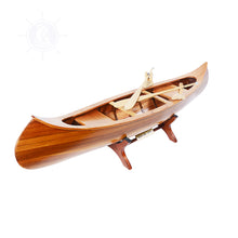 Load image into Gallery viewer, INDIAN GIRL CANOE MODEL BOAT | Museum-quality | Fully Assembled Wooden Model boats