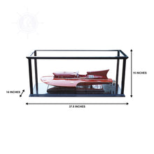 Load image into Gallery viewer, DISPLAY CASE FOR SPEED BOAT | HIGH QUALITY| Handcrafted Wooden Display Case for Model Ships
