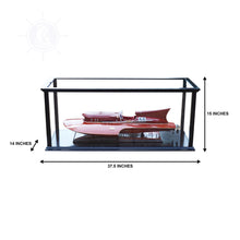 Load image into Gallery viewer, DISPLAY CASE FOR SPEED BOAT | HIGH QUALITY| Handcrafted Wooden Display Case for Model Ships