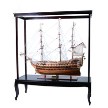 Load image into Gallery viewer, DISPLAY CASE FOR XL SHIP NO GLASS | HIGH QUALITY| Handcrafted Wooden Display Case for Model Ships