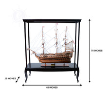 Load image into Gallery viewer, DISPLAY CASE FOR XL SHIP NO GLASS | HIGH QUALITY| Handcrafted Wooden Display Case for Model Ships