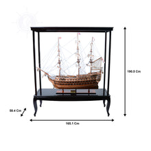 Load image into Gallery viewer, DISPLAY CASE FOR XL SHIP NO GLASS | HIGH QUALITY| Handcrafted Wooden Display Case for Model Ships
