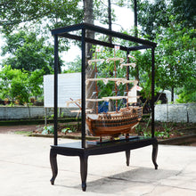 Load image into Gallery viewer, DISPLAY CASE FOR XL SHIP NO GLASS | HIGH QUALITY| Handcrafted Wooden Display Case for Model Ships