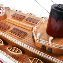 Load image into Gallery viewer, NORMANDIE CRUISE SHIP MODEL PAINTED LARGE| Museum-quality Cruiser| Fully Assembled Wooden Model Ship