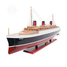 Load image into Gallery viewer, NORMANDIE CRUISE SHIP MODEL PAINTED LARGE| Museum-quality Cruiser| Fully Assembled Wooden Model Ship