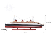 Load image into Gallery viewer, NORMANDIE CRUISE SHIP MODEL PAINTED LARGE| Museum-quality Cruiser| Fully Assembled Wooden Model Ship