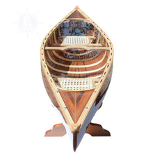 Load image into Gallery viewer, WOODEN CANOE TABLE 5 FT | Museum-quality | Fully Assembled Wooden Ship Model