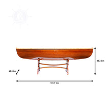 Load image into Gallery viewer, WOODEN CANOE TABLE 5 FT | Museum-quality | Fully Assembled Wooden Ship Model