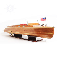 Load image into Gallery viewer, CHRIS CRAFT RUNABOUT MODEL BOAT WITH DISPLAY CASE | Museum-quality | Fully Assembled Wooden Model boats
