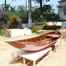Load image into Gallery viewer, SOUTH EAST ASIA SAMPAN BOAT RED BOTTOM THUYEN BA LA TAM BAN - DISPLAY ONLY | WOODEN BOAT
