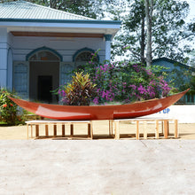 Load image into Gallery viewer, SOUTH EAST ASIA SAMPAN BOAT RED BOTTOM THUYEN BA LA TAM BAN - DISPLAY ONLY | WOODEN BOAT