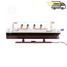 Load image into Gallery viewer, TITANIC CRUISE SHIP MODEL WITH LIGHTS | Museum-quality Cruiser| Fully Assembled Wooden Model Ship
