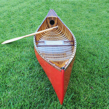 Load image into Gallery viewer, RED DISPLAY CANOE WITH RIBS AND CURVED BOW 10ft| Wooden Canoe