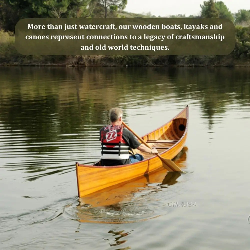 Wooden Canoe with Ribs 16