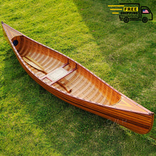 Load image into Gallery viewer, DISPLAY CANOE WITH RIBS CURVED BOW 5ft| Wood Canoe