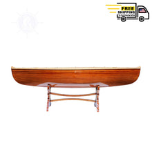 Load image into Gallery viewer, WOODEN CANOE TABLE 5 FT | Museum-quality | Fully Assembled Wooden Ship Model
