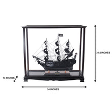 Load image into Gallery viewer, BLACK PEARL PIRATE SHIP MODEL SHIP MIDSIZE WITH DISPLAY CASE | Museum-quality | Fully Assembled Wooden Ship Models