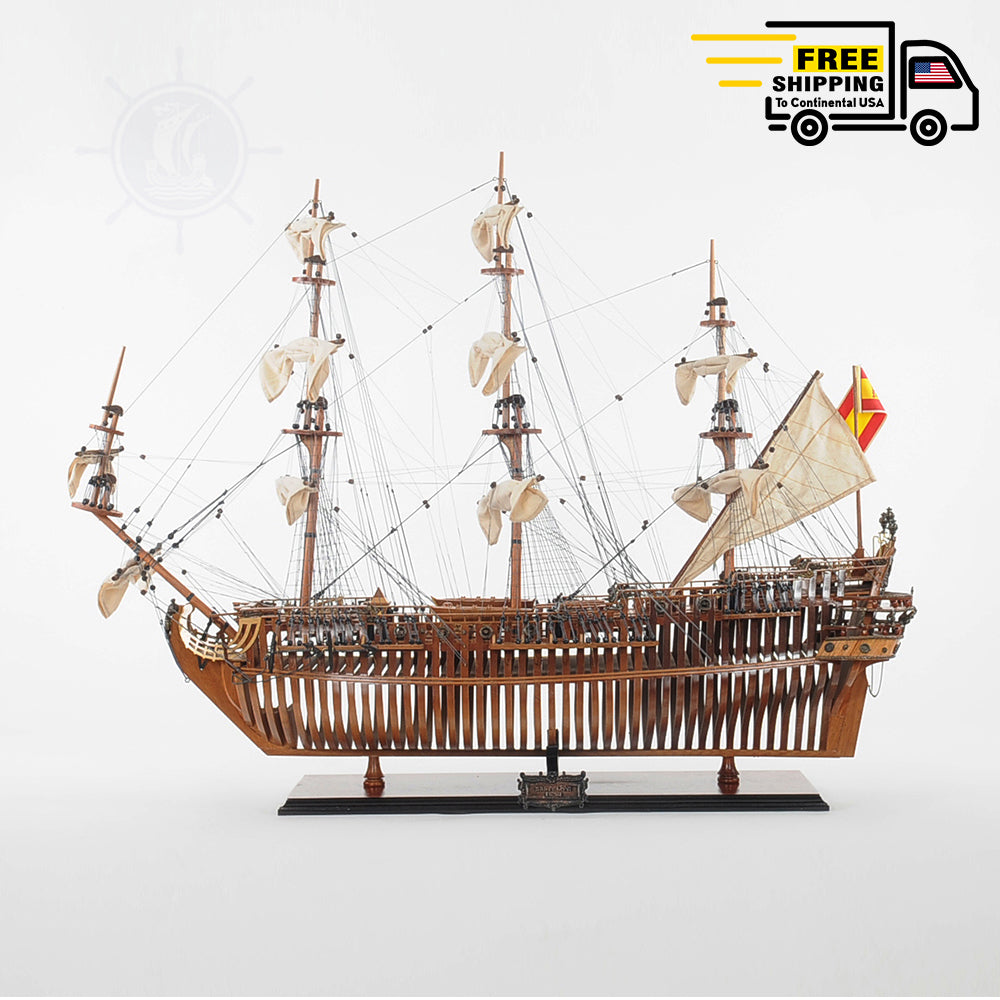 SAN FELIPE MODEL SHIP OPEN HULL | Museum-quality | Fully Assembled Wooden Ship Models