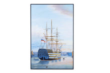 Load image into Gallery viewer, Old Modern Handicrafts H.M.S. Victory in Portsmouth Harbour - Canvas Painting - A Graceful Addition to Your Home Décor - 47x1.3x31 Inches