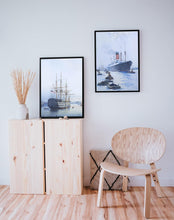 Load image into Gallery viewer, Old Modern Handicrafts H.M.S. Victory in Portsmouth Harbour - Canvas Painting - A Graceful Addition to Your Home Décor - 47x1.3x31 Inches