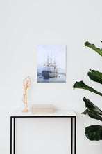 Load image into Gallery viewer, Old Modern Handicrafts H.M.S. Victory in Portsmouth Harbour Canvas Print of the Original Painting Mounted onto a Sturdy Wooden Frame - 35.1 X 23.5 inches