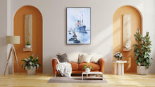 Load image into Gallery viewer, Old Modern Handicrafts The Cunard Liner Carpathia Outward Bound from Liverpool in the Moonlight - Canvas Painting - A Graceful Addition to Your Home Décor - 47x1.3x31 Inches