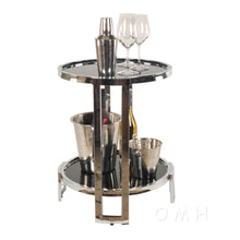 Load image into Gallery viewer, Anne Home - Round End Table | Home bar Bar Cart | Vintage style Beverage cart